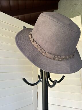 Men's Wool Fedora Hat with Braided Band - Gray